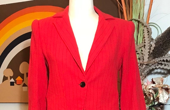 David Hayes 1980s Neiman Marcus Pinstriped Bolero… - image 1