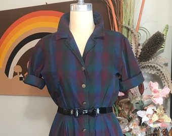 J. Harlan Original 1950s Plaid Dress