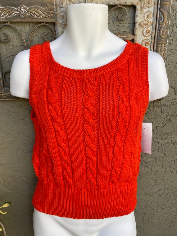 Liz Claiborne 1980’s Women’s Orange Sweater Vest - image 2