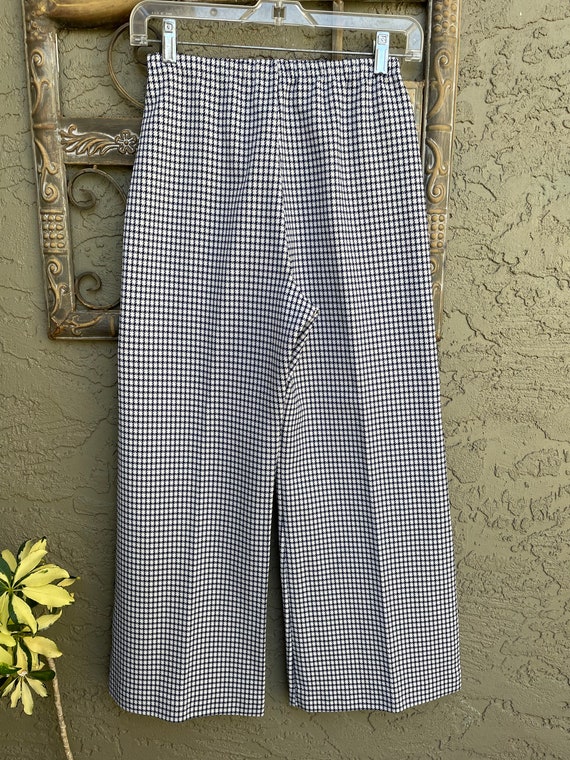 1970’s Women’s Navy Houndstooth Plaid Polyester P… - image 6