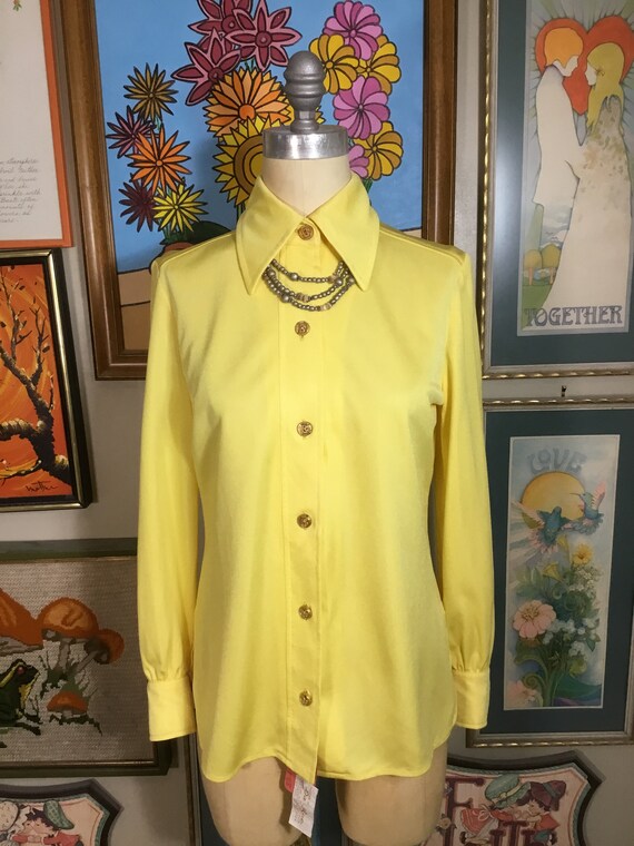 Da-Rue California 1970’s Women’s Yellow Blouse (n… - image 2