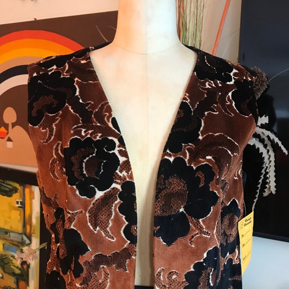 1960s Hippie Velour Carpet Bagger Vest