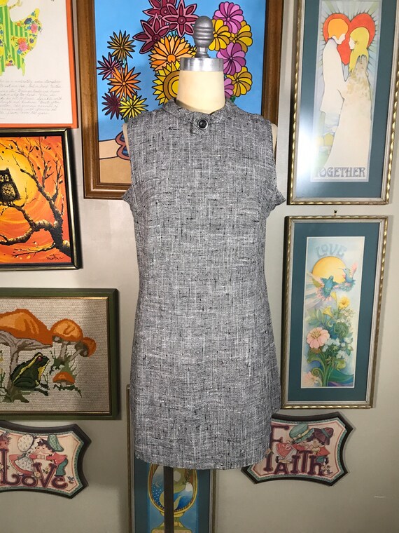 1960’s Mod Cotton Tweed Shift Dress - image 2