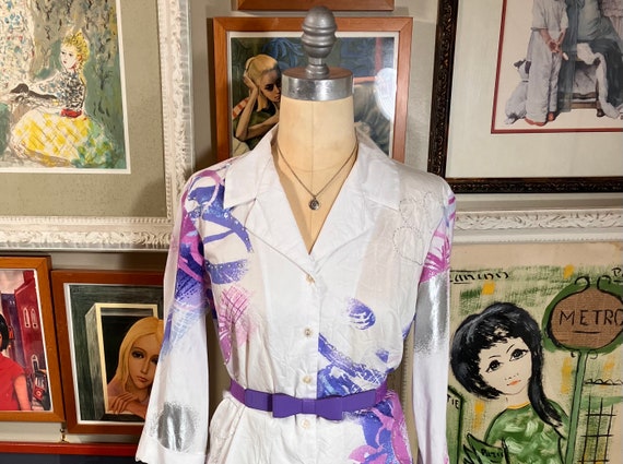 Koret 1980’s Ladies 2 Piece Screen Print Pant Out… - image 2