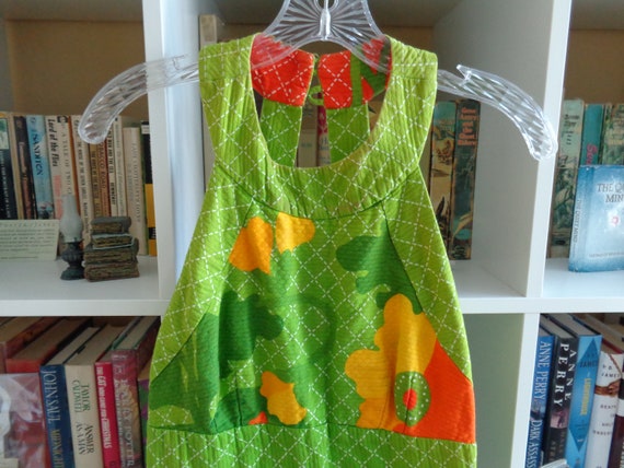 Malia Honolulu 1970's Hawaiian Print Halter Dress