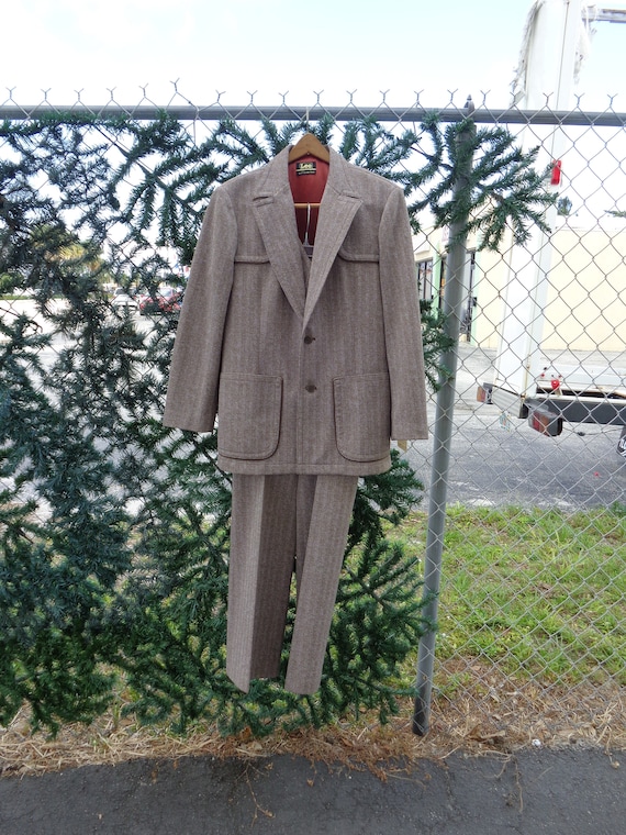 Amazing! VINTAGE 1970's Men's 3 Piece Brown Hounds