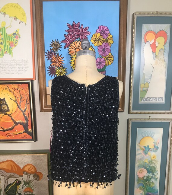 1960's Sequined Beaded Knit Top - image 3