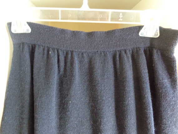 1980's Wool Skirt Knit Navy Blue - image 1