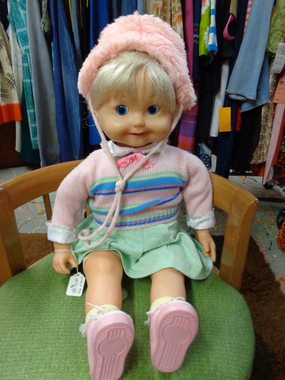 1960's Vintage Infant's Pink Faux Fur Winter Hat - image 2