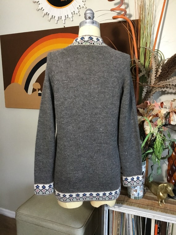 1980's Women's Gray Alpaca Wool Cardigan Sweater - image 4