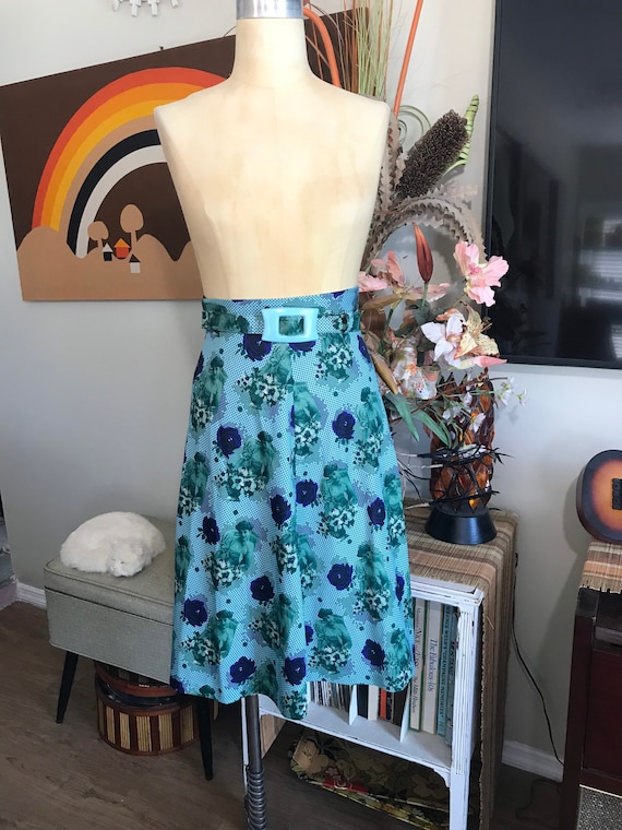 1970s Polyester A Line Skirt - image 2