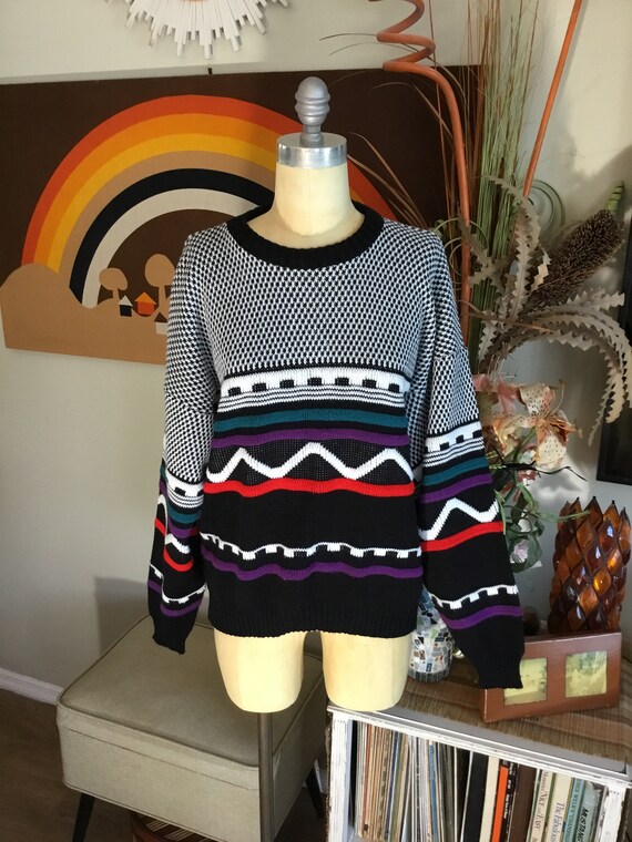 Atlas 1980's Unisex Multi Color Winter Sweater - image 2