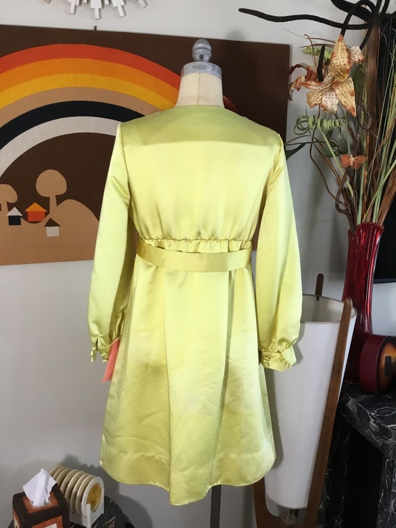 Jonathan Logan 1960's Empire Waist Satin Dress - image 5