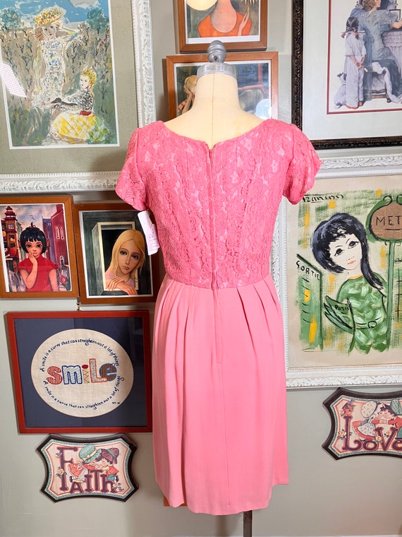 1960's Rose Pink Lace Dress - image 3