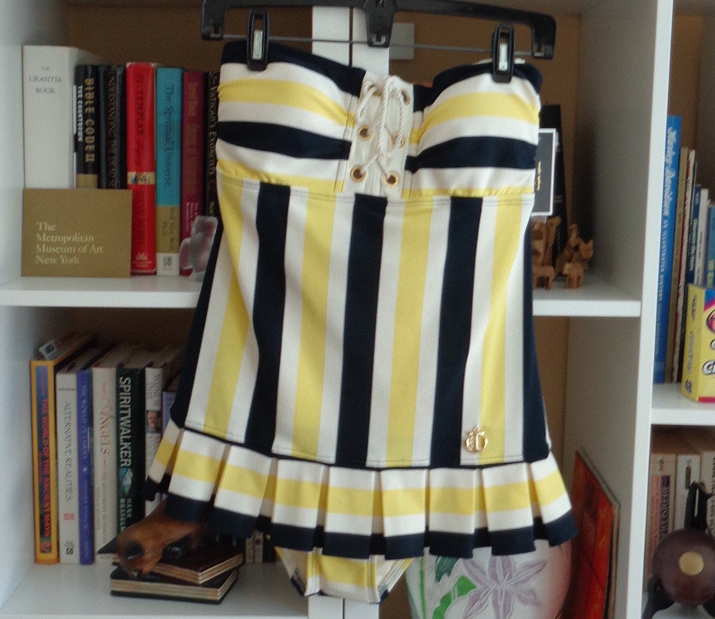 Juicy Couture Black, Yellow & White Stripe Nautical Bandeau