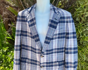 Stix Baer Fuller 1980’s Madras Plaid Sports Jacket for Royston