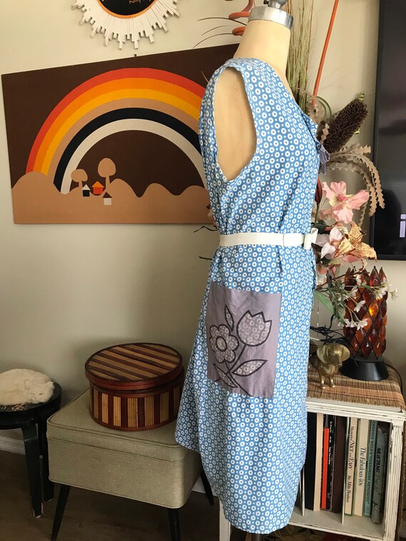 1970's Summer Cotton House Dress/Shift Dress - image 4