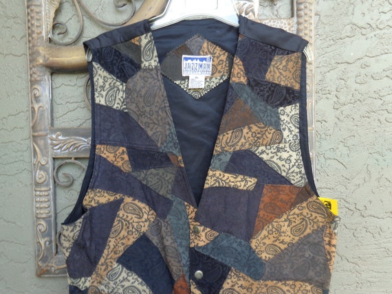 Jazzman Sportswear 1980's Leather Patchwork Vest
