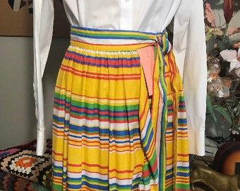 Lady Arrow 1970s Seersucker Wrap Skirt