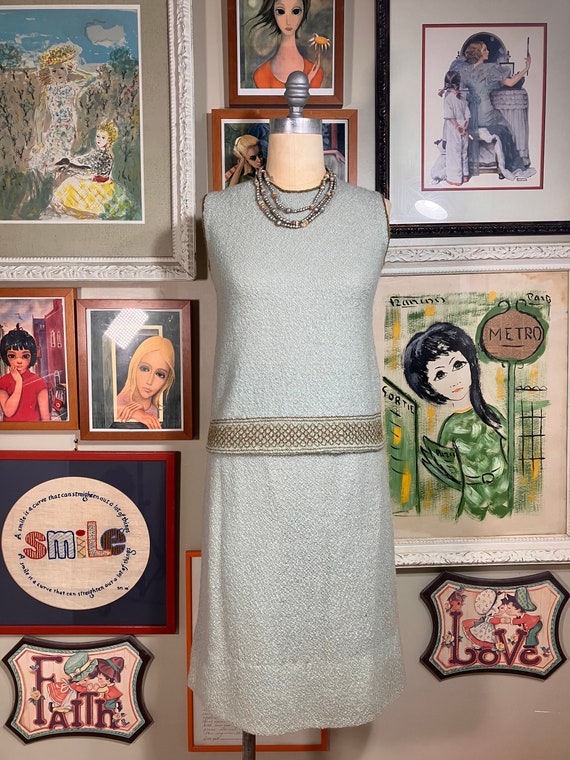 1960s Mohair Knit Skirt Set Suit - image 2