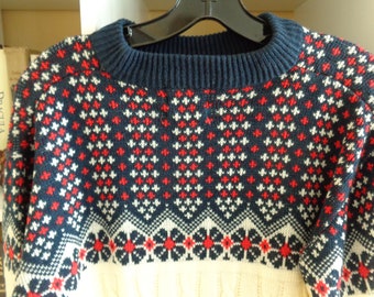 JC Penney 1970's Winter Acrylic Pullover Ski Sweater