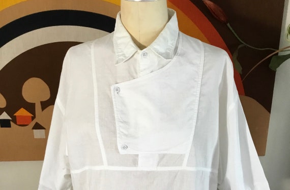 Sasson 1980's Unisex White Cotton Shirt - image 1