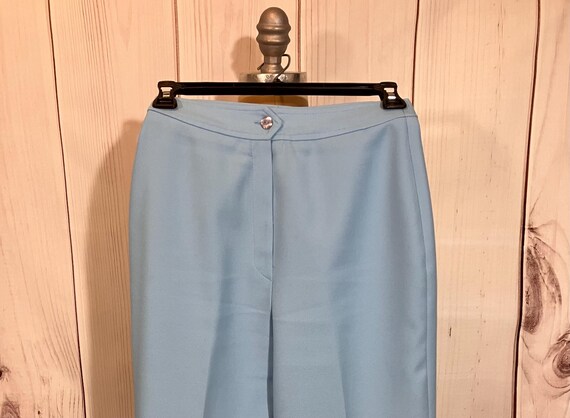 Circe 1970s Petite Light Blue Polyester Slacks NW… - image 1