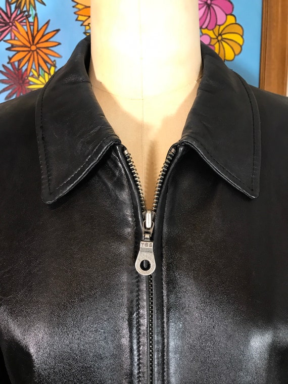 YBS 1990's Black Leather Jacket - image 6