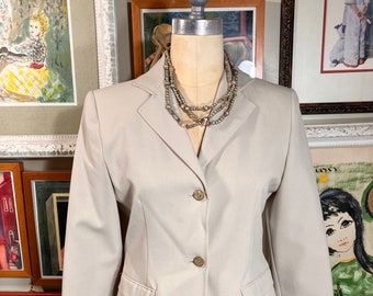 Levine Classics 1970's Ladies Petite Tan Pant suit