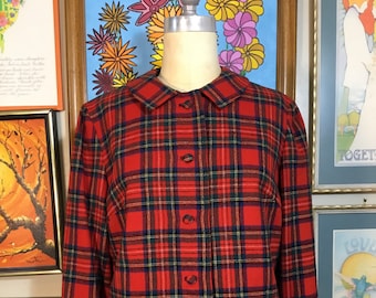 Pendleton 1960’s Women’s Wool Red Plaid Short Jacket