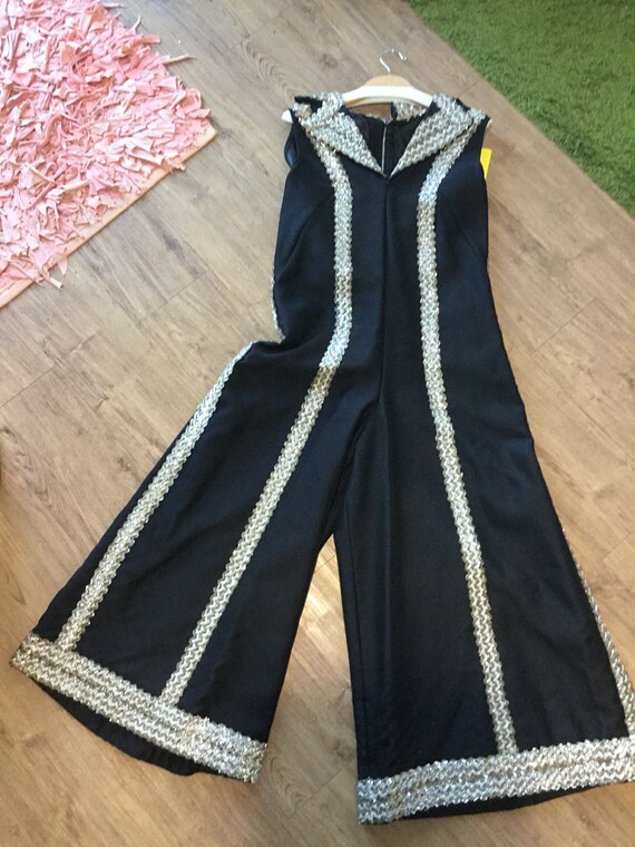 1960's Custom Tailored Black Evening Jumpsuit - image 2