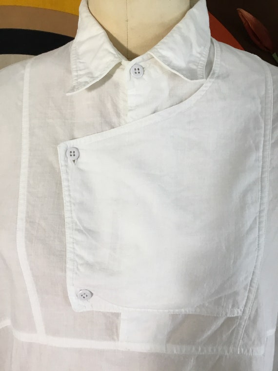 Sasson 1980's Unisex White Cotton Shirt - image 3