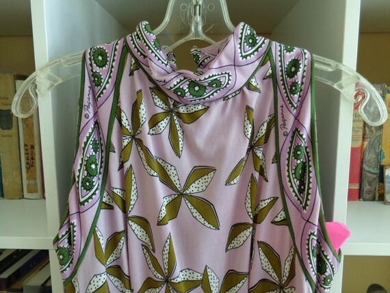 Paganne Rare! 1960s Maxi Dress VINTAGE Lilac & Gre