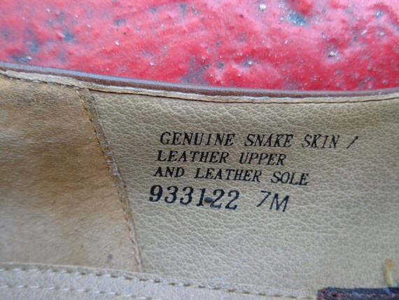 Giorgio Brutini 1980's Men's Brown Snake and ostr… - image 8