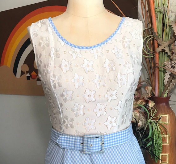 Medium Malcolm Star 1970s Pink Gingham Maxi Dress