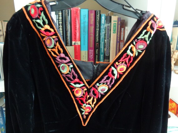 Toni Todd 1960's Maxi Dress Black Velvet