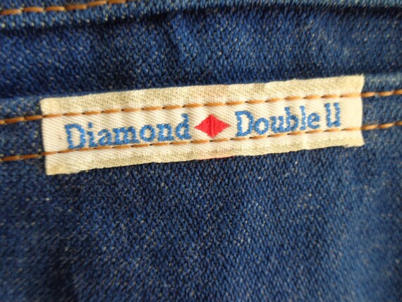 Diamond Double U 1970's Unisex Blue Denim Jeans - image 4