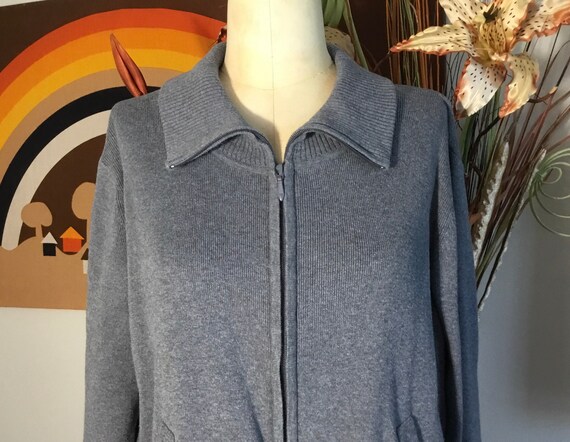 Covington 1990's Women's Gray Cardigan Sweater - Etsy
