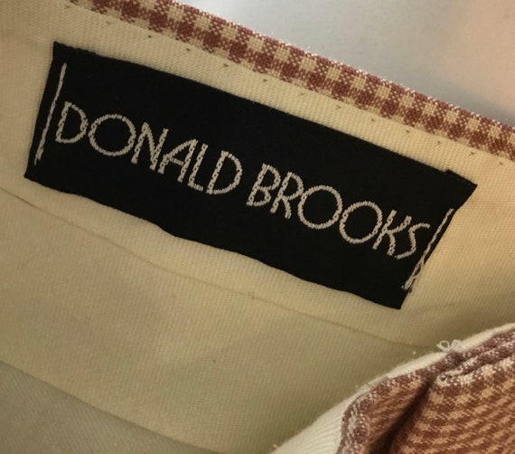 Donald Brooks 1980's Men's Front Pleated Checked … - image 5