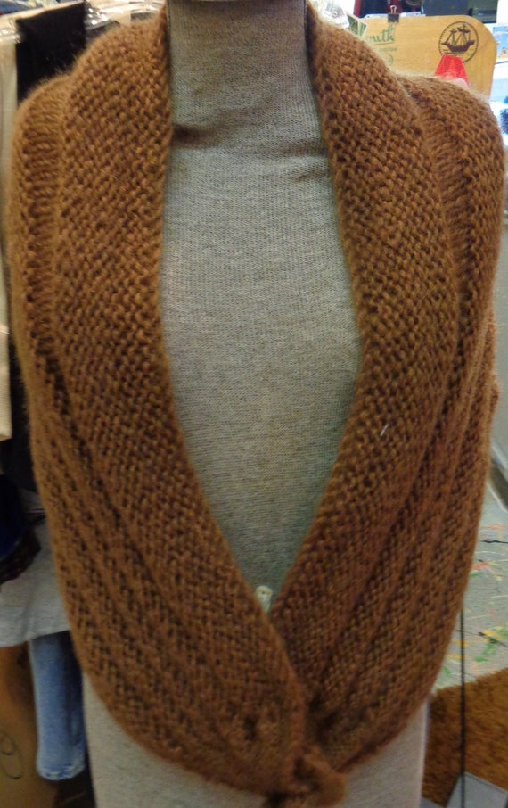 1950's Shawl Brown Channel Knit