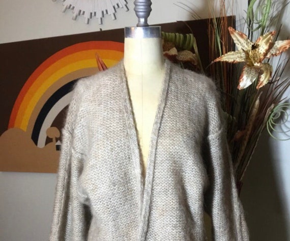 Liz Claiborne 1980's Mohair Blend Cardigan Sweater - image 1