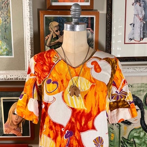 Alu Lole Hawaii 1960s Barkcloth Maxi dress