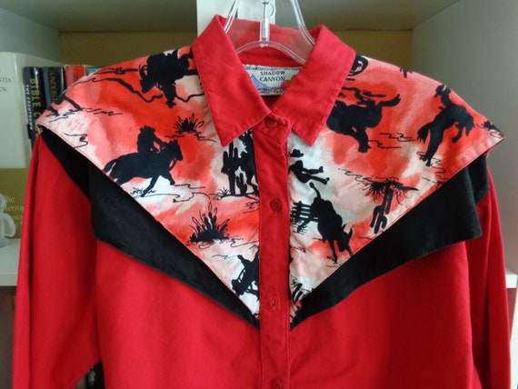 Shadow Canyon 1980's Western Shirt Women's Red