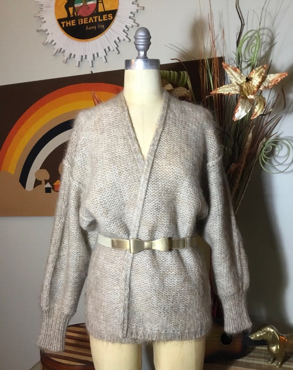 Liz Claiborne 1980's Mohair Blend Cardigan Sweater - image 3