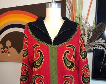 Chia 1980's Paisley Sweater