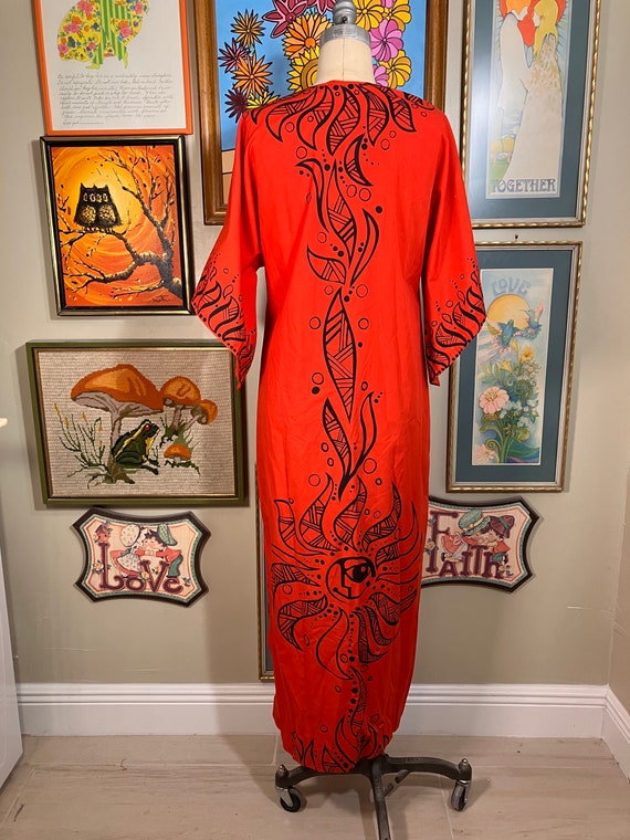 Sun Island 1980's Hawaiian Theme Cotton Maxi Dress - image 3