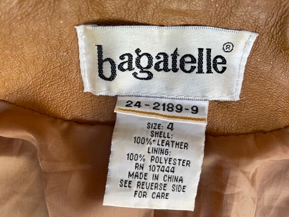 Bagatelle 1970’s Women’s Camel Tan Leather Jacket - image 5