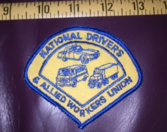 Iron On National Drivers Allied Workers Union Patch - Applique - New Old Stock -