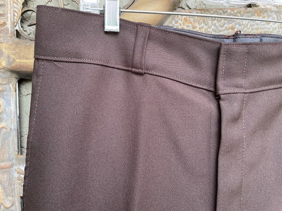 Dickies Men’s Vintage 1970’s Brown Polyester Pants - image 4
