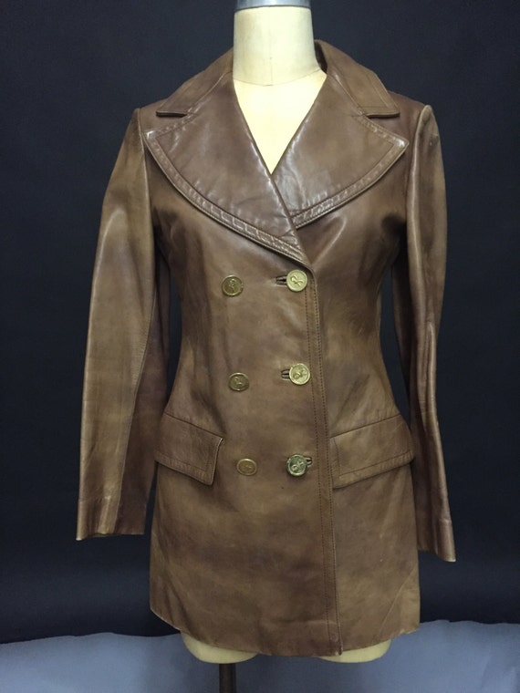 1970s Ladies Brown Leather Jacket (AVAILABLE)